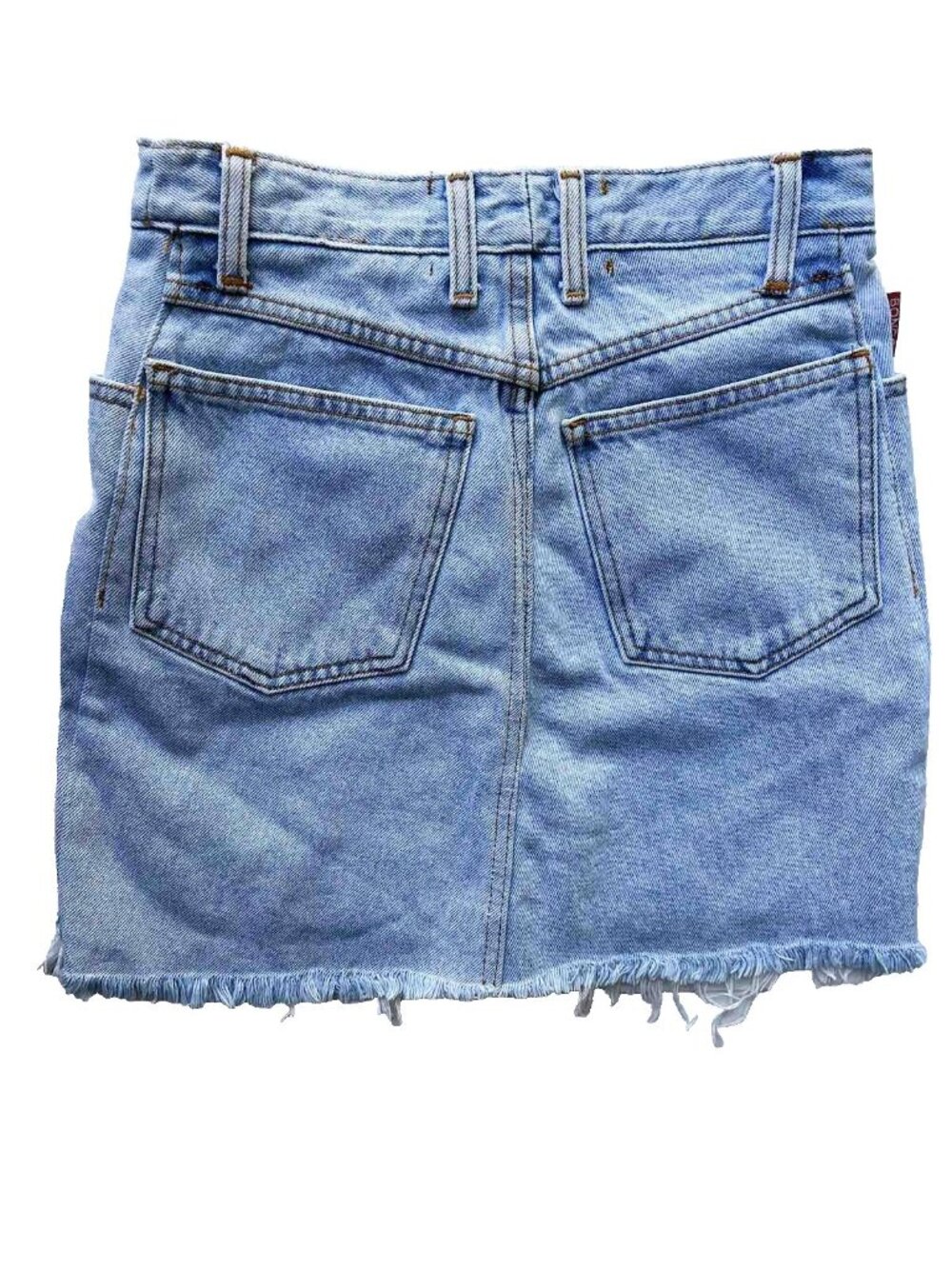After Party by Nasty Gal Drifter Denim Mini Skirt Raw Hem Size 25 & 29 NWOT - Picture 8 of 16